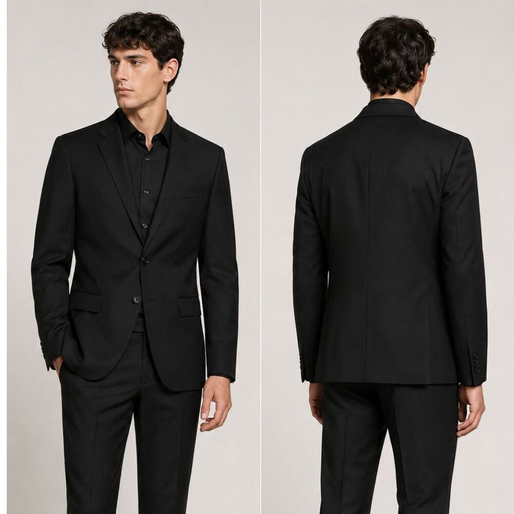 HUGO Hugo Boss Wool Blend Men’s Black Blazer Sport Coat Size 36S Made in Turkey